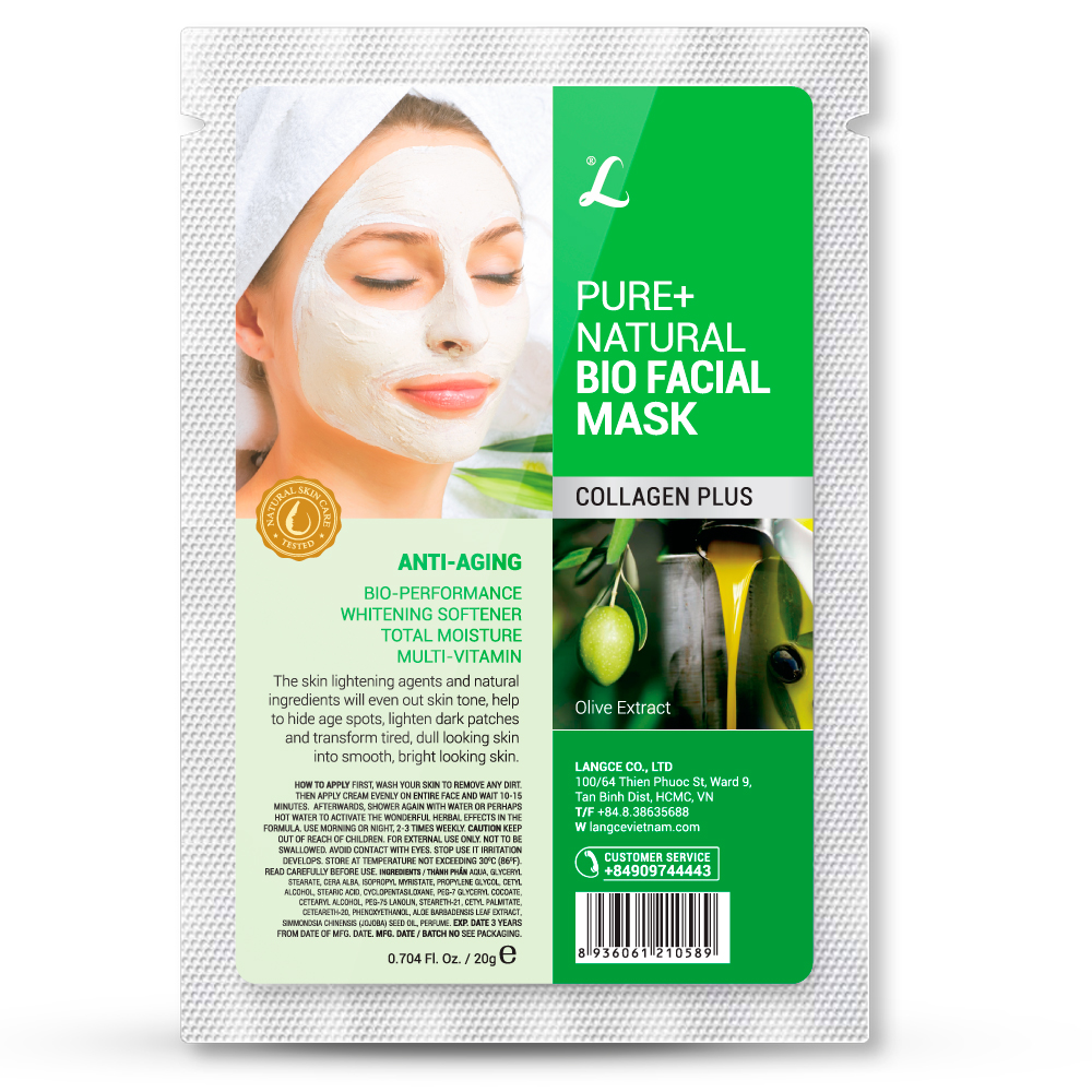 LANGCE - Đắp mặt nạ sinh học dưỡng da giữ ẩm collagen+ chống lão hóa da