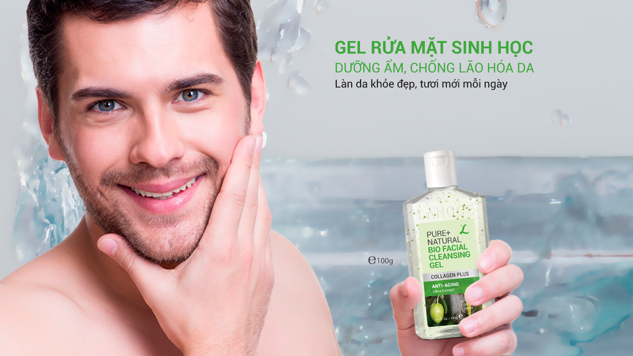 LANGCE - Gel rửa mặt sinh học giữ ẩm collagen chống lão hóa da