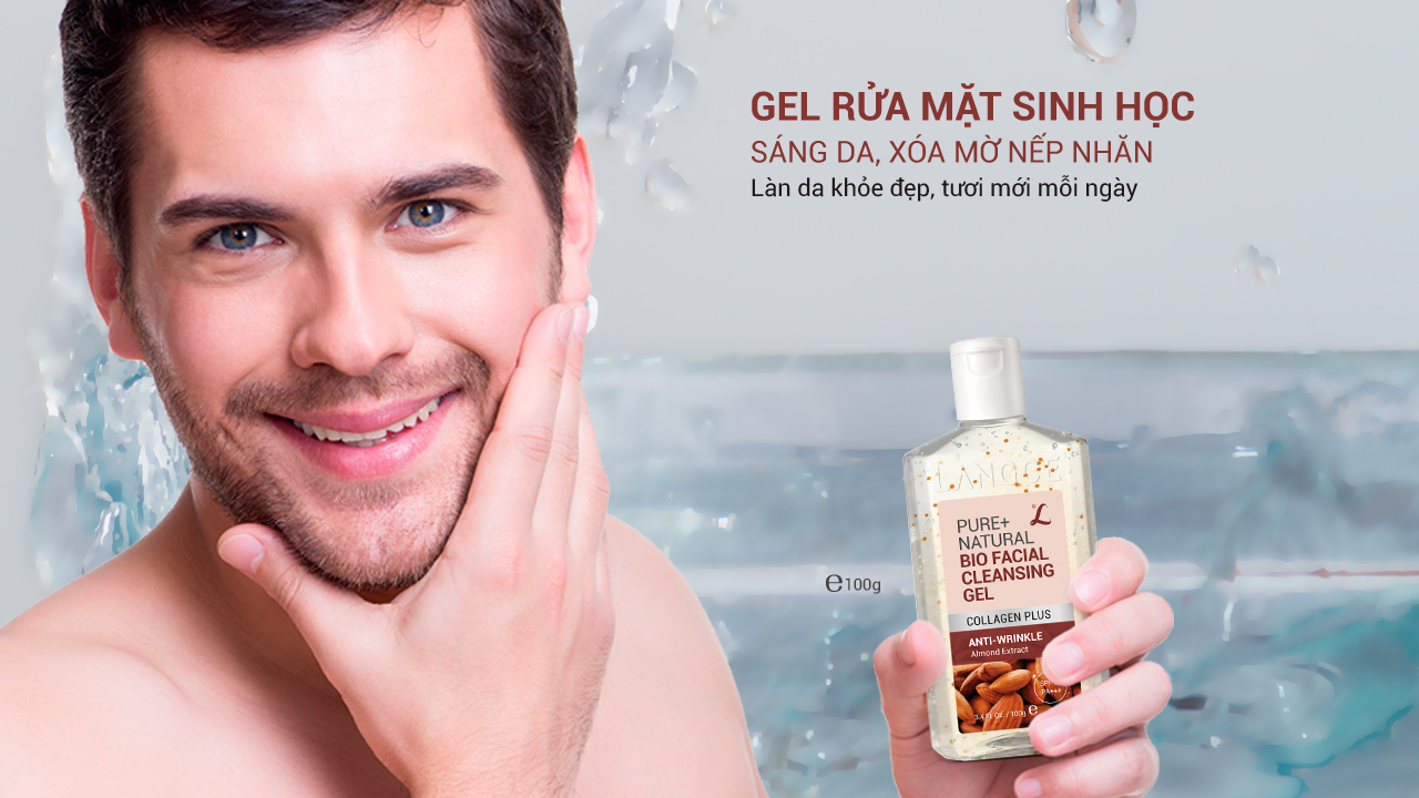 LANGCE - Gel rửa mặt sinh học giữ ẩm collagen chống nhăn da