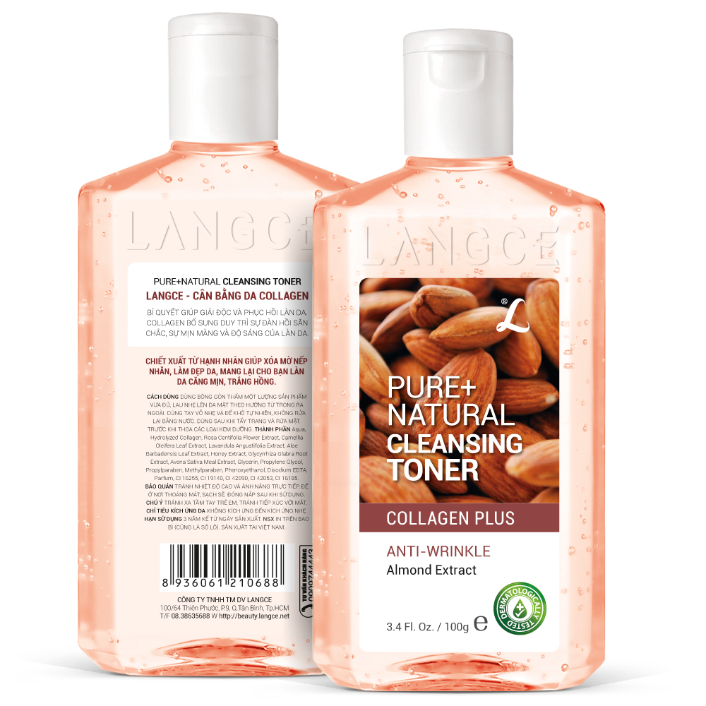 LANGCE - Nước cân bằng da sinh học collagen hạnh nhân