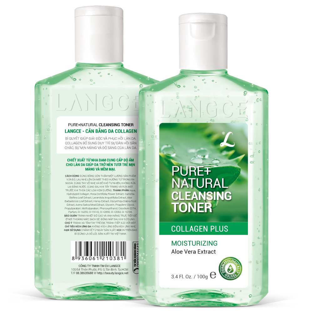 LANGCE - Nước cân bằng da sinh học collagen nha đam