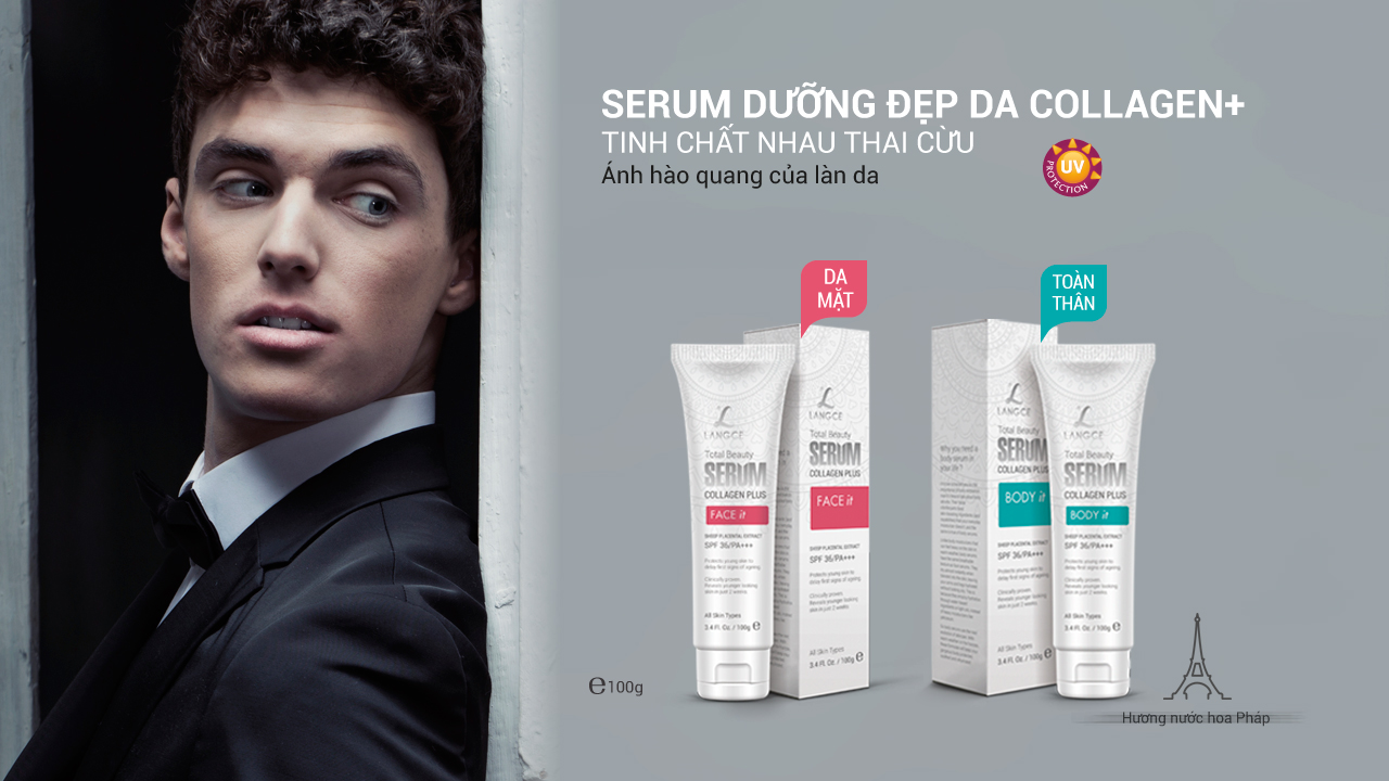 LANGCE - Serum (Huyết thanh) đẹp da collagen+ tinh chất nhau thai cừu trắng da chống nắng