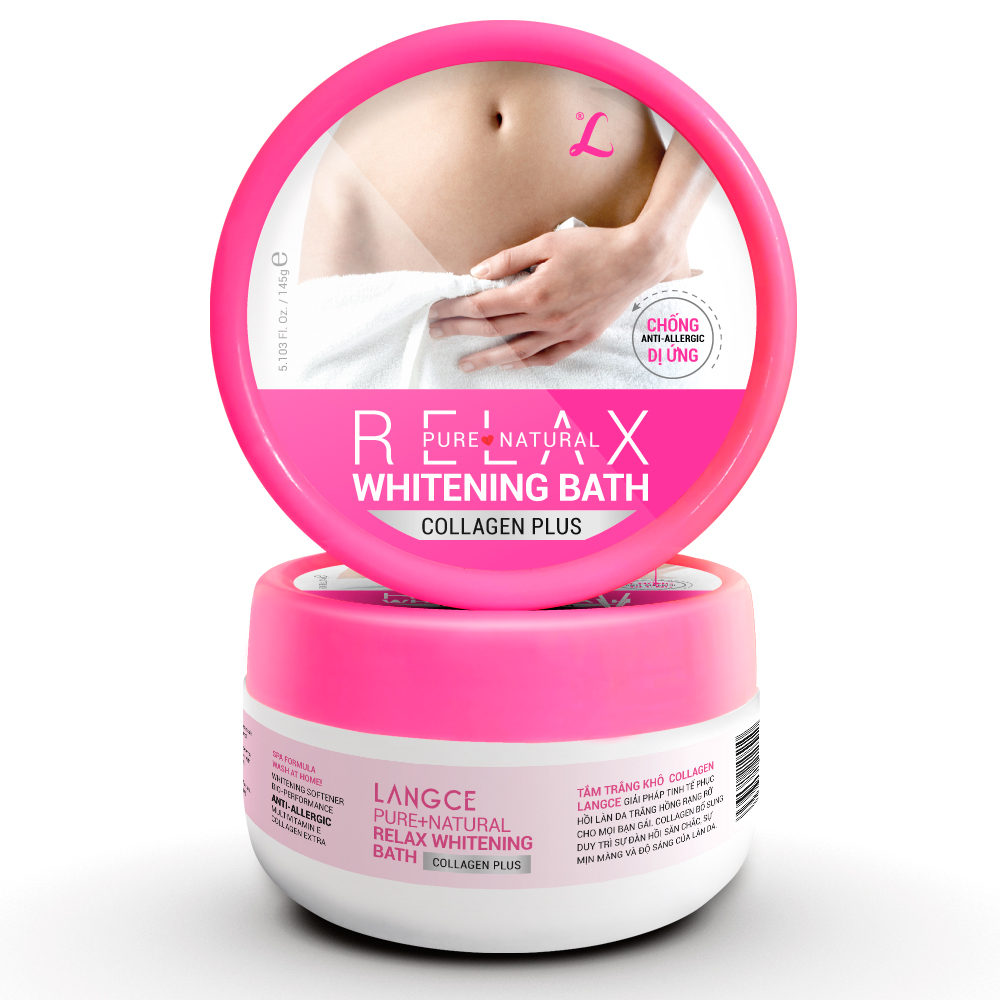 LANGCE - Tắm trắng khô collagen chống dị ứng dưỡng da chống nắng